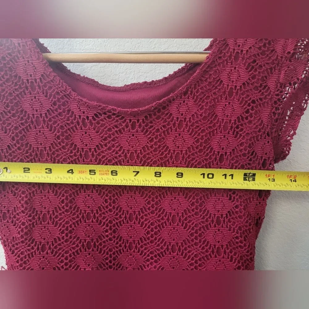 Love Reign Burgundy Lace Dress - Size Juniors Small